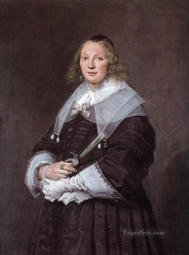 Frans Hals Painting - Retrato de una mujer de pie Siglo de oro holandés Frans Hals